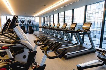 fitness center with treadmills at Tower 28, New York